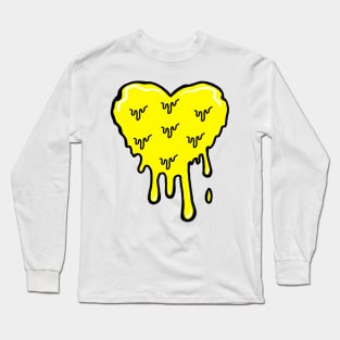 Yellow Melting Acid Heart Long Sleeve T-Shirt